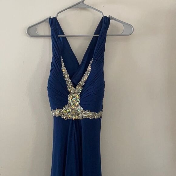 Faviana Navy Prom Dress  - Picture 4 of 8